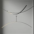 Modern Minimalist Curved Chandelier Design With Soft Warm Lighting And Sleek Metal Structure