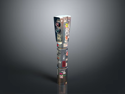 Artistic Totem Pole With Intricate Carvings And Colorful Symbol Patterns 3d model