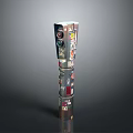 Artistic Totem Pole With Intricate Carvings And Colorful Symbol Patterns