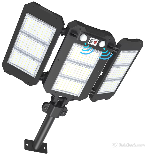 Bright Adjustable Multi Panel LED Outdoor Flood Light With Wireless Control For Garden Lighting 3d model