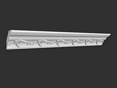 White Decorative Molding With Intricate Carved Floral Patterns For Interior Design 3d model