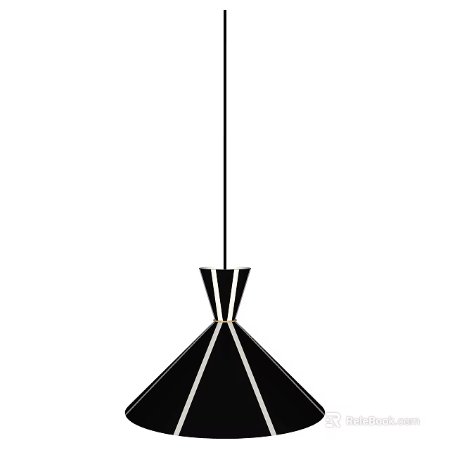 Modern Minimalist Chandelier With Geometric Design And Clean Black White Lines 3d model 