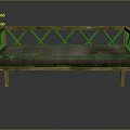 Wooden Bench With Geometric Cross Backrest And Upholstered Decorative Seat