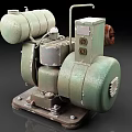 Vintage Green Industrial Equipment With Cylindrical Tanks And Metal Pipes