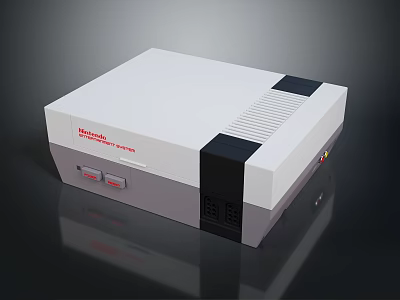 Nintendo Entertainment System Retro Gaming Console Electronic Device With Classic Design 3d model