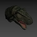 Detailed Tyrannosaurus Rex Head Model With Open Mouth Sharp Teeth And Textured Skin