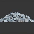 Light Blue Natural Stone Cubes Arranged in a Pile with Smooth Surface 3d model