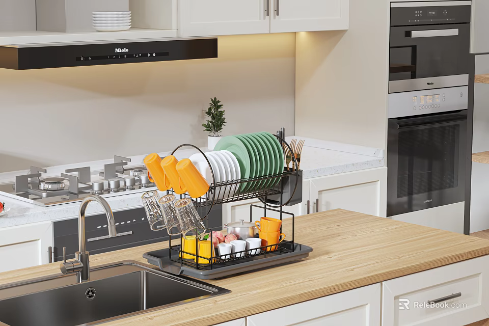 Modern Bathroom Vanity Cabinet With Mirror Storage Drawers And Marble Top For Bathroom 3d model 