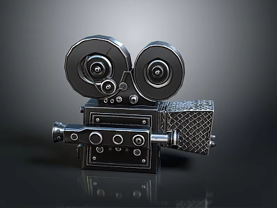Vintage Electronic Film Camera Featuring Dual Reels And Classic Mechanical Design 3d model