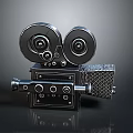 Vintage Electronic Film Camera Featuring Dual Reels And Classic Mechanical Design
