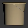 Beige Household Bucket With Metal Handle And Smooth Surface For Home Storage
