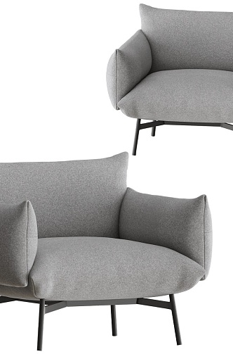 area gray series leisure single sofa 18 3d model