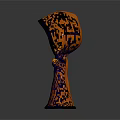 Mystical Orange Hooded Fantasy Creature With Starry Face Long Robe And Reaching Hand