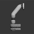 Mechanical Equipment With Curved Metal Pipe And Sturdy Base Structure