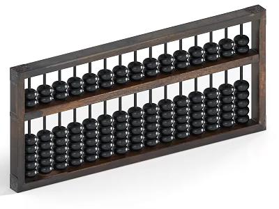 Traditional Wooden Abacus Decorative Ornament Set With Black Beads And Classic Design 3d model