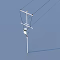 Pole Wire High Voltage Line AC Wire 3d model