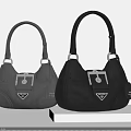 Stylish Light And Dark Gray Handbags With Brand Details