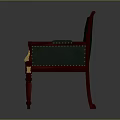 Luxurious Single Sofa With Red Frame Green Diamond Tufted Cushion And Golden Accents