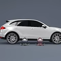 White SUV Car With Silver And Red Helmets Parked Beside It