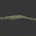 Detailed 3D Mountain Terrain Model With Green Landscape And Valley Features