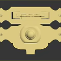 Golden Metal Component With Symmetrical Design Central Circular Protrusion And Screws