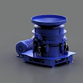 Blue Industrial Equipment Crusher Machine with Red Base Components and Side Motor Structure