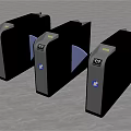 Public Facility Modern Automatic Turnstiles With Access Control And Metal Design 3d model