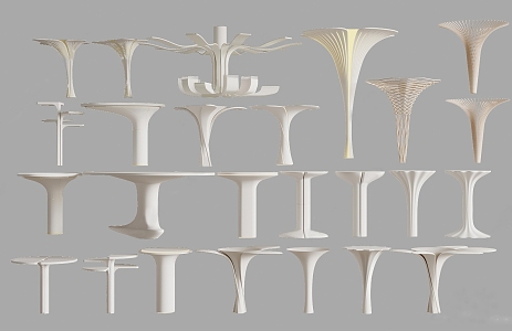 Modern profiled column 3d model