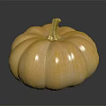 Decorative Orange Pumpkin With Round Smooth Surface And Golden Stem For Home Living
