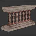 Classical Stone Fence Design With Baluster Columns Textured Surface And Pedestal Base
