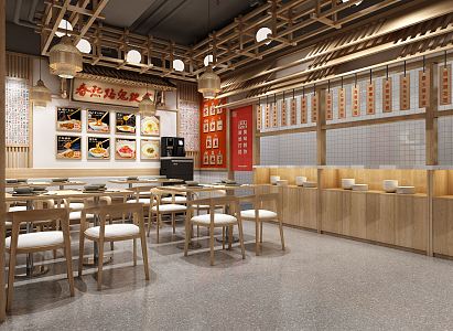 New Chinese Fast Food Restaurant 3d model