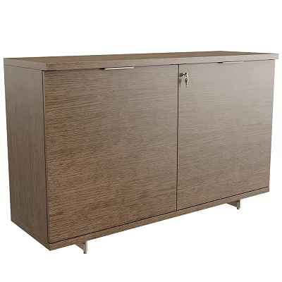 Modern Wooden Entryway Cabinet Sideboard With Double Doors Metal Handles And Legs 3d model
