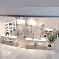 Modern Beauty Hair Salon Interior With Open Counter Beauty Products Decorative Wall Mural and Lighting
