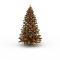 Golden Artificial Christmas Tree With Decorative Branches And Stable Metal Stand