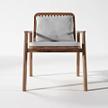 Modern Minimalist Armchair Featuring Wooden Frame Gray Cushion And Backrest