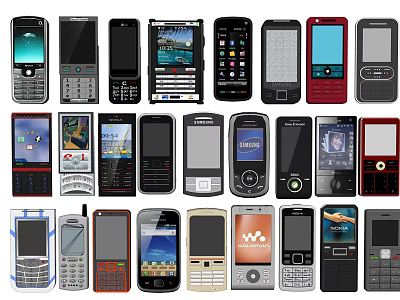 Modern mobile phone old-fashioned mobile phone old-age machine 3d model