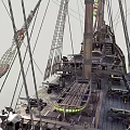 Exploring The Interior Of A Sailing Ship With Decks And Cargo