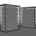 Black Metal Grid Pattern Room Dividers For Modern Interior Decoration 3d model