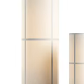 Elegant Beige Floor Lamp Featuring Gray Cross Lines And Cylindrical Design