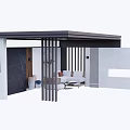 Modern Pergola Design With Vertical Slats Black Roof And Leisure Seating Area