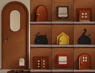 Pet Door Cat Door Puppy Access Door Pet Access Door Bedroom Door 3d model