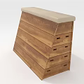 Wooden Storage Bench With Padded Top And Multiple Drawers For Sports Equipment