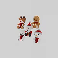 Festive Christmas Stuffed Toys Including Reindeer Gingerbread Man Santa Snowman And Bear With Scarves