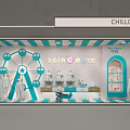 Vibrant beinGmate Kids Clothing Window Display With Ferris Wheel Decoration And Blue White Design