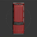 Red Vintage SUV with Classic Design and Reflective Exterior Surface