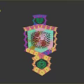 Ornate Decorative Furniture With Gold White Geometric Patterns And Intricate Carvings