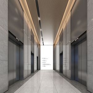 Modern Elevator Hall Office Building Elevator Hall 3d model