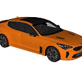 Orange Sports Sedan With Black Roof Black Wheels And Red Brake Calipers
