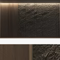Modern Background Wall Design With Textured Wooden And Stone Panels For Home Decor