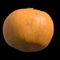 Single Ripe Fresh Orange Pumpkin Vegetable Isolated On Black Background
